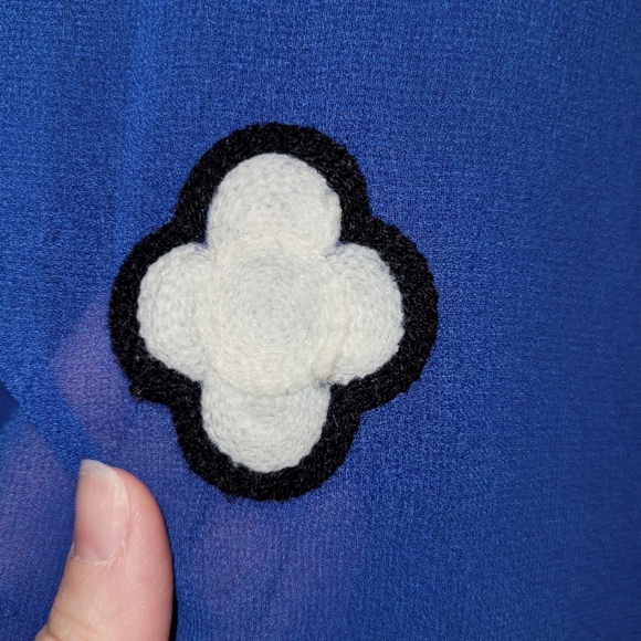 BCBGeneration Mixed Media Sheer Electric Blue Co Blouse - Small - Picture 3 of 7